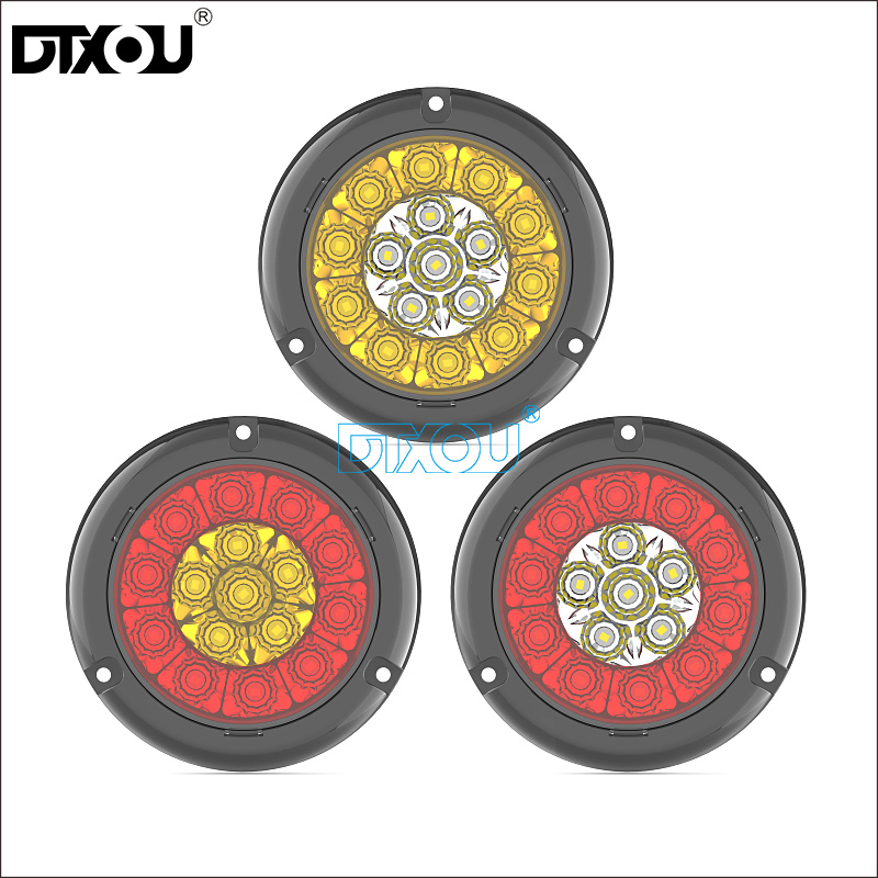 JY-2043 Dual Function Round Red LED Tail Lights