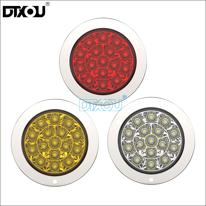JY-2037 Steel Ring 4-inch Round Truck Rear Light