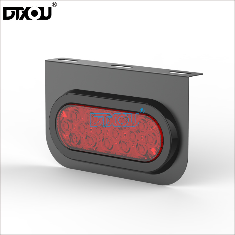 JY-2032 L Shape Bracket 6 Inch Oval Red Brake Tail Light