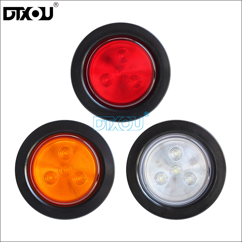 DC 12V 24V 2.5 Inch Round LED Tail Lamp For Truck