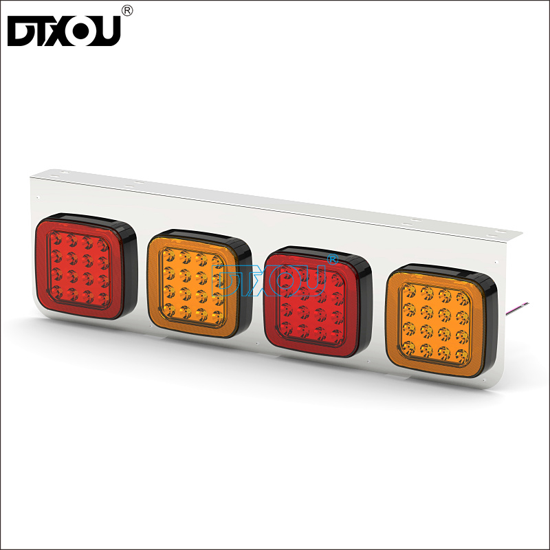 JY-2007-4 LED Square Tail Light Assemblies For Isuzu Hino Nissan Fuso Trucks