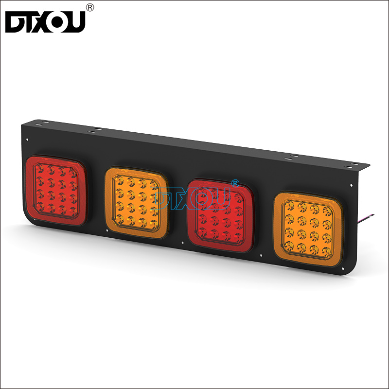 JY-2007-4 Isuzu Hino Nissan Fuso Trucks LED Square Tail Lamp Assemblies 