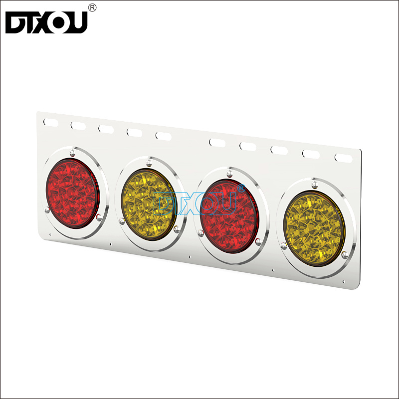 JY-2002-4A Quadruple Hole LED Tail Light Assemblies For Trailer