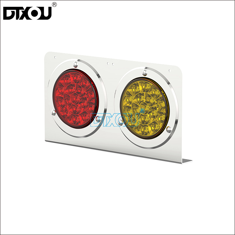 JY-2002-2 Red Amber LED Tail Light Assemblies With L Shape Steel Bracket